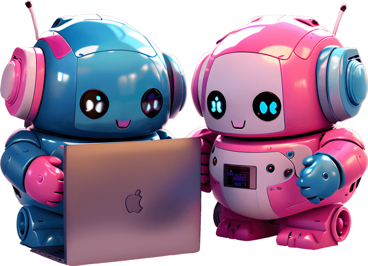 Two cute robots